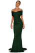 Sexy Emerald Off-shoulder Mermaid Wedding Party Gown